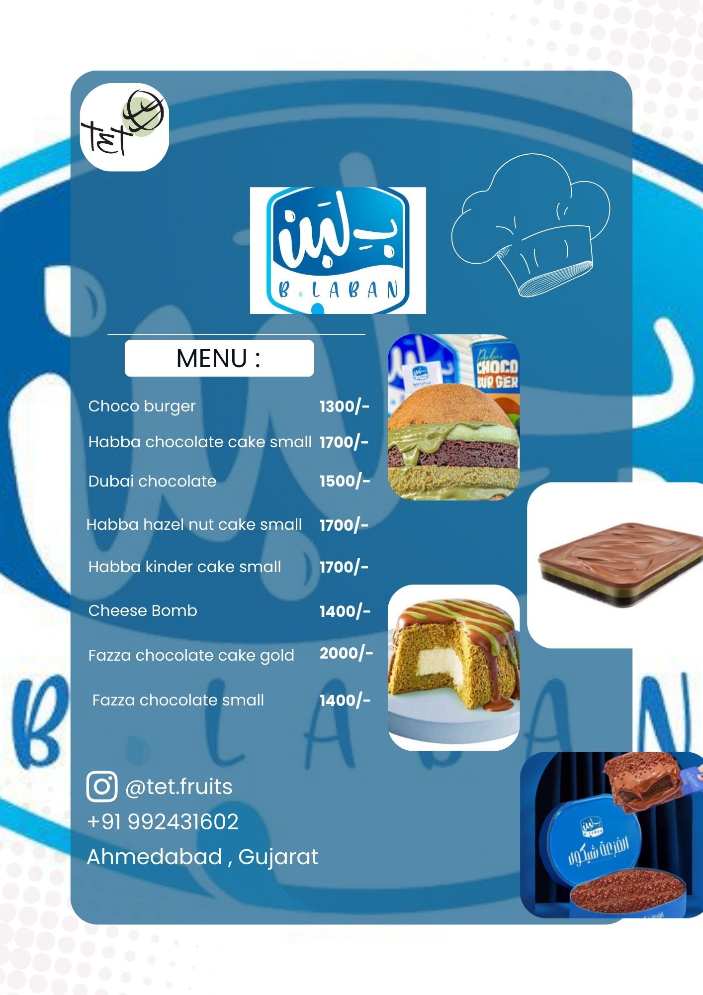 Home b laban food menu